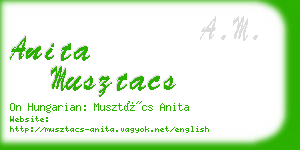 anita musztacs business card